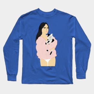 Lady and Her Cat Long Sleeve T-Shirt